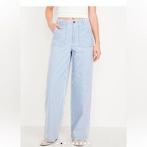 Old Navy High Waisted Wide Leg Railroad Stripe Pants